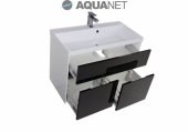 AQUANET, Тумба с раковиной Aquanet Латина 90 Черная 