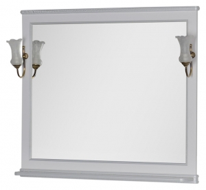 AQUANET, Зеркало Aquanet Валенса 110 Белое краколет/серебро