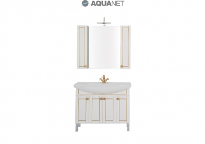AQUANET, Комплект для ванной Aquanet Честер 105 Белый/патина золото