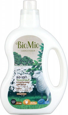 BioMio Жидкое средство для стирки деликатных тканей Bio-Sensitive с экстрактом хлопка без запаха, 1500 гр 