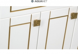 AQUANET, Тумба с раковиной Aquanet Честер 75 Белая/патина золото