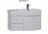 AQUANET, Комплект для ванной Aquanet Сопрано 95 с дверцами белый R/L