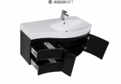 AQUANET, Комплект для ванной Aquanet Сопрано 95 с дверцами Черный R/L 