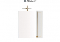 AQUANET, Зеркало-шкаф Aquanet Честер 75 Белое/патина золото