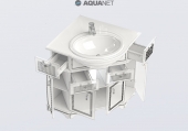AQUANET, Комплект для ванной Aquanet Луис 70 угловой Белый
