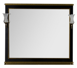 AQUANET, Зеркало Aquanet Валенса 110 Черное краколет/золото