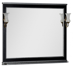 AQUANET, Зеркало Aquanet Валенса 110 Черное краколет/серебро 