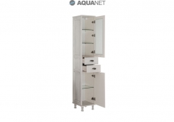 AQUANET, Шкаф-пенал Aquanet Тесса 35 Жасмин/Серебро стекло