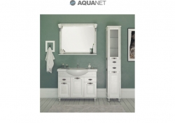 AQUANET, Шкаф-пенал Aquanet Тесса 35 Жасмин/Серебро стекло