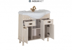 AQUANET, Комплект для ванной Aquanet Тесса 85 Жасмин/Золото