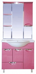 MISTY, Зеркало-шкаф Misty Жасмин 85 Розовое R/L пленка
