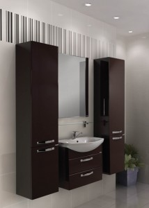 АКВАТОН, Комплект для ванной Акватон Ария 65М коричневый/черный