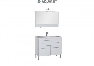 AQUANET, Комплект для ванной Aquanet Верона 100 Белый с дверцами