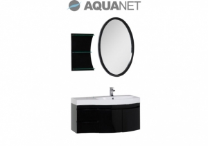 AQUANET, Комплект для ванной Aquanet Опера 115 Черный с дверцами R/L 