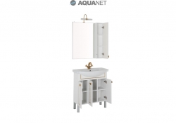 AQUANET, Комплект для ванной Aquanet Честер 75 Белый/патина золото