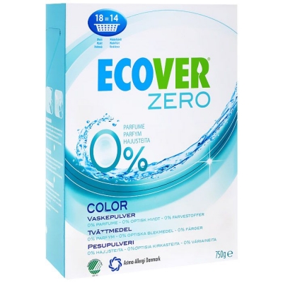 Ecover Стиральный порошок универсальный COLOR ZERO экологический, 750 гр 