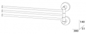 ARTWELLE, Полотенцедержатель поворотный тройной 37 см Artwelle Harmonia HAR 024