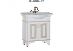 AQUANET, Комплект для ванной Aquanet Валенса 70 белый краколет/золото