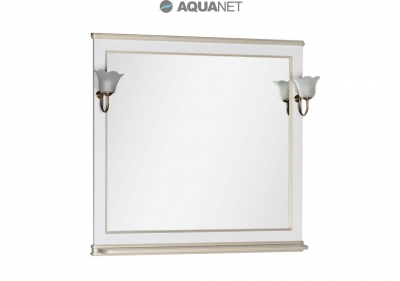 AQUANET, Зеркало Aquanet Валенса 110 Белое краколет/золото