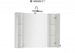 AQUANET, Зеркало-шкаф Aquanet Честер 105 Белое/патина серебро