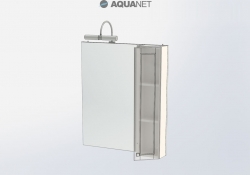 AQUANET, Зеркало-шкаф Aquanet Честер 75 Белое/патина серебро 