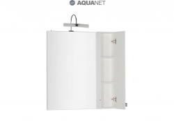 AQUANET, Зеркало-шкаф Aquanet Честер 75 Белое/патина серебро 