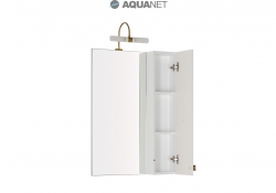 AQUANET, Зеркало-шкаф Aquanet Честер 60 Белое/патина золото