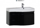 AQUANET, Комплект для ванной Aquanet Сопрано 95 с ящиками Черный R/L