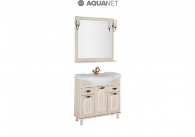 AQUANET, Комплект для ванной Aquanet Тесса 85 Жасмин/Золото
