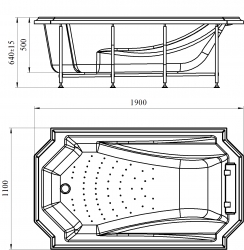 RADOMIR, Акриловая ванна  Fra Grande Эстелона 190x110 см
