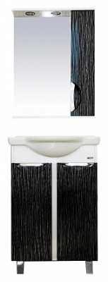 Комплект (Гарнитур),  MISTY, Комплект для ванной Misty Лорд 55 прямая, бело-черная - купить с доставкой по Москве - Интернет магазин smkimshop.ru