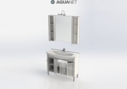 AQUANET, Комплект для ванной Aquanet Честер 105 Белый/патина золото