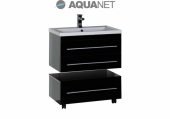AQUANET, Комплект для ванной Aquanet Верона 58 Черный подвесной