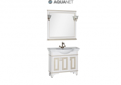 AQUANET, Комплект для ванной Aquanet Валенса 100 Белый/краколет/золото