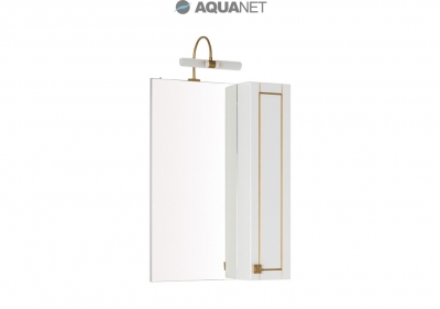 AQUANET, Зеркало-шкаф Aquanet Честер 60 Белое/патина золото